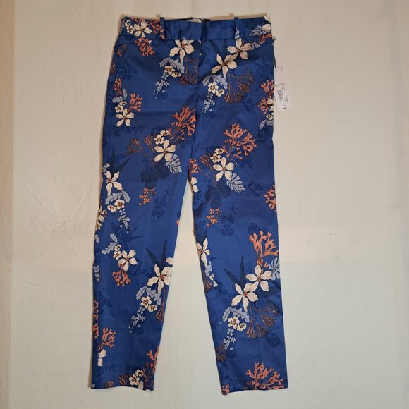 NWT Liz Claiborne Emma Ankle‎ Length Pants Mid Rise Floral Size 4 - Picture 1 of 11